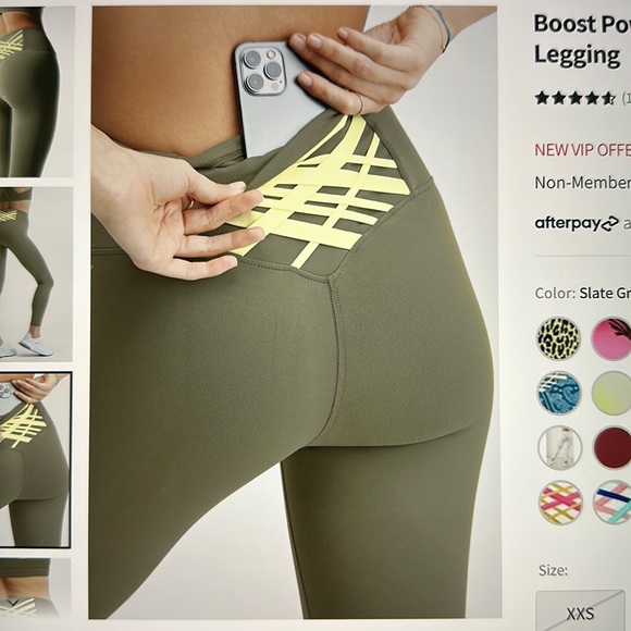 NWT- Fabletics Boost PowerHold High Waisted 7/8 Legging (24”)- SLATE GREEN - Picture 9 of 10